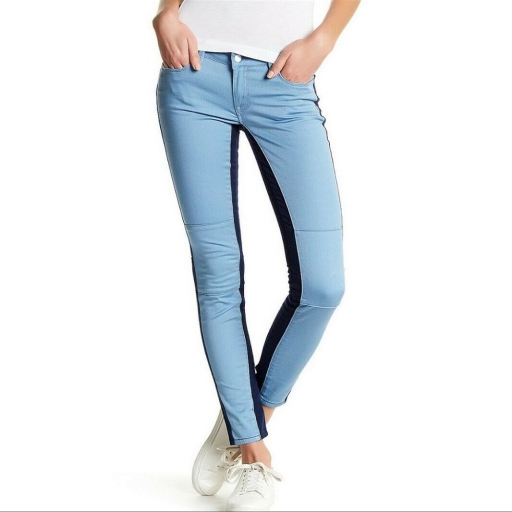 Colorblock Light / Dark Blue Skinny Jeans